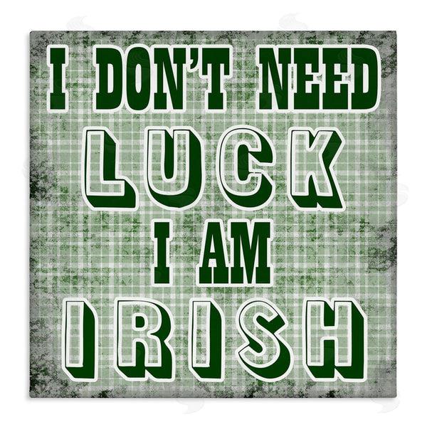 stupell industries Sheldon Lewis | Don't Need Luck I'm Irish Funny Plaid Wall Art