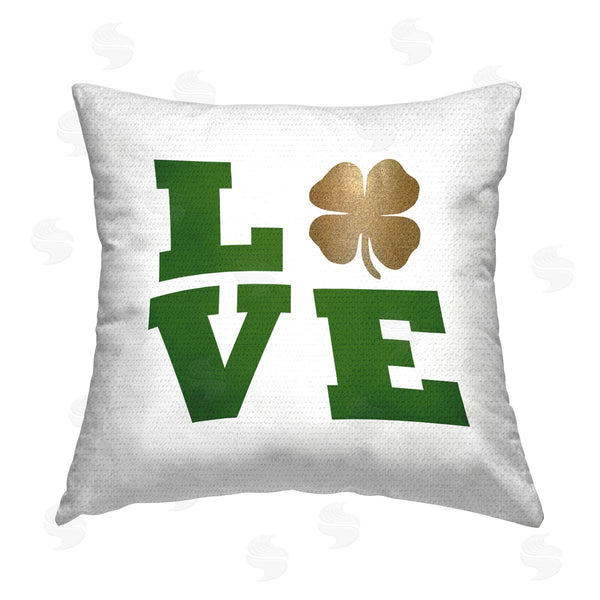 Stupell Industries Sheldon Lewis | Love Green Irish Shamrock Printed Throw Pillow