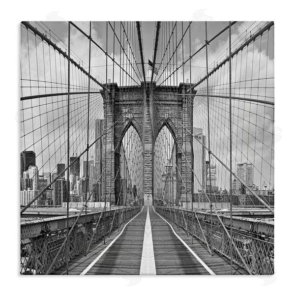 stupell industries Shelley Lake | Brooklyn Bridge Black White Industrial Landscape City Architecture Wall Art