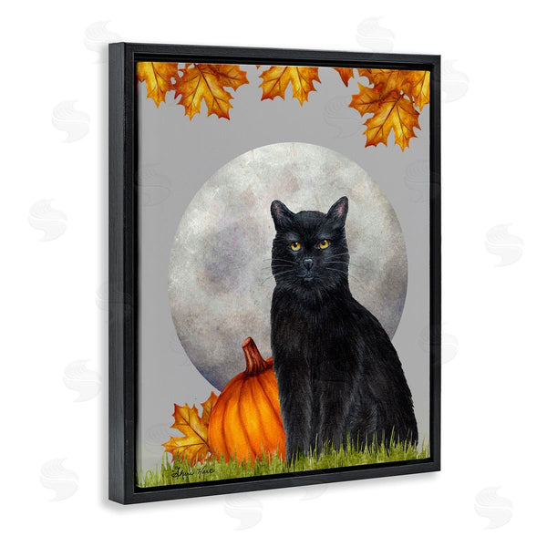 Stupell Industries Sheri Hart | Black Cat Full Moon And Pumpkins Wall Art