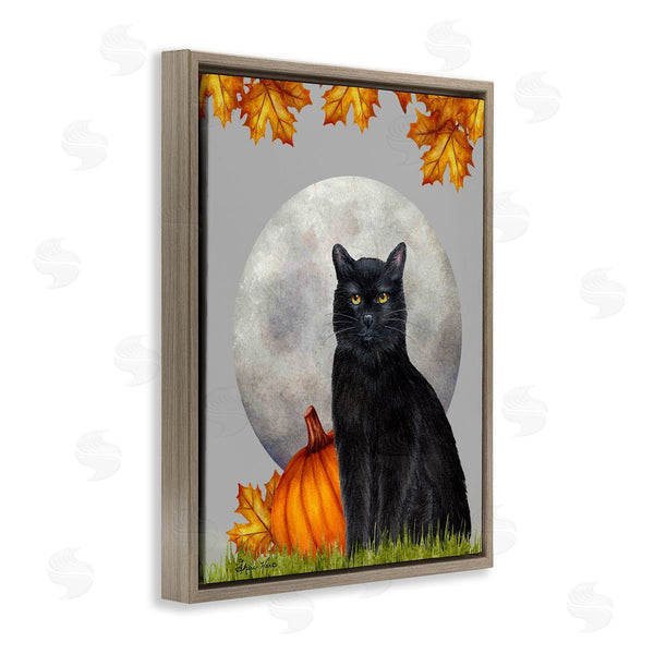 Stupell Industries Sheri Hart | Black Cat Full Moon And Pumpkins Wall Art