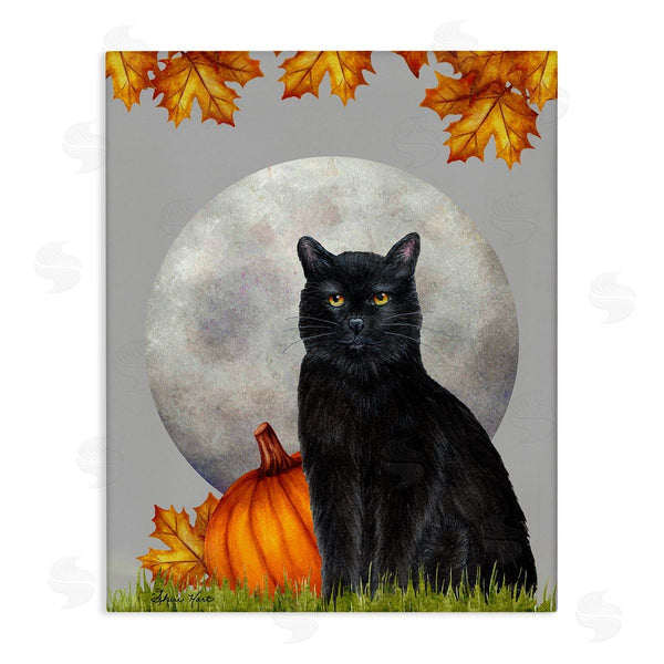 stupell industries Sheri Hart | Black Cat Full Moon and Pumpkins Wall Art