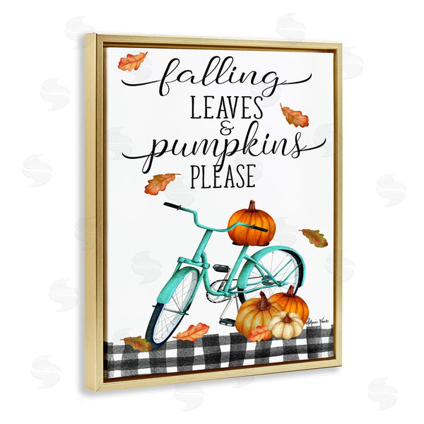 Stupell Industries Sheri Hart | Fall Leaves Pumpkin Bicycle Sign