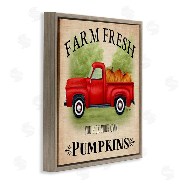 Stupell Industries Sheri Hart | Farm Fresh Pumpkins Red Truck