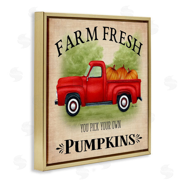 Stupell Industries Sheri Hart | Farm Fresh Pumpkins Red Truck