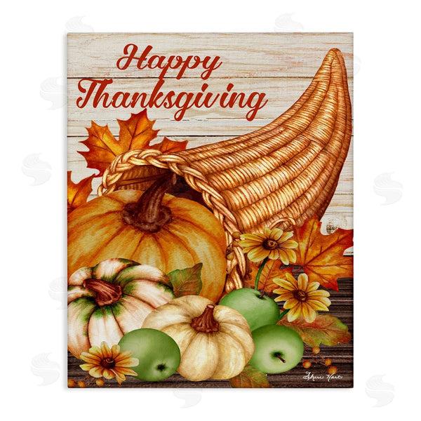 stupell industries Sheri Hart | Happy Thanksgiving Harvest Cornucopia