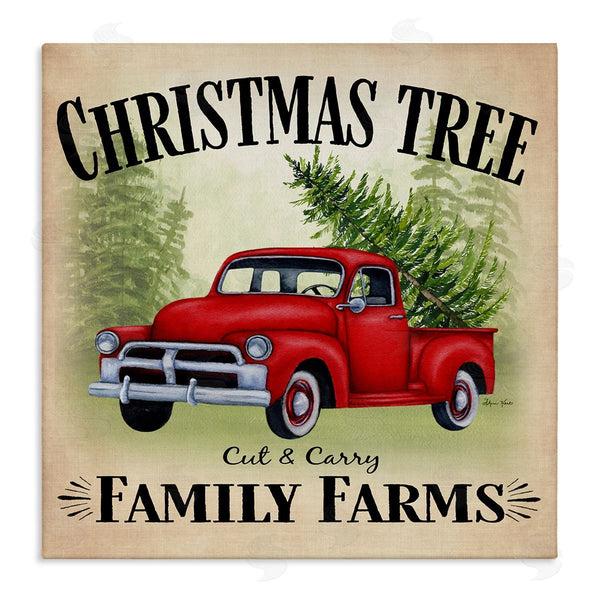 stupell industries Sheri Hart | Holiday Truck Christmas Tree Farms