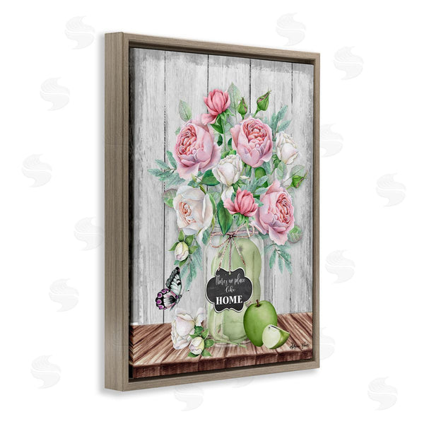 Stupell Industries Sheri Hart | No Place Like Home Pink Roses Wall Art