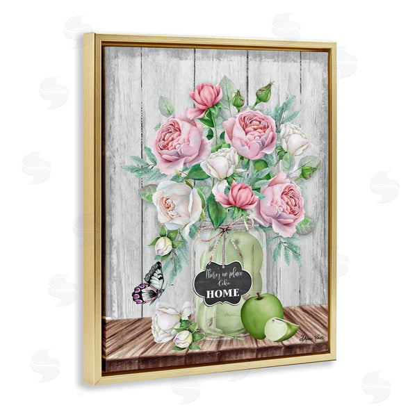 Stupell Industries Sheri Hart | No Place Like Home Pink Roses Wall Art