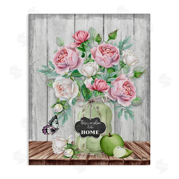 stupell industries Sheri Hart | No Place Like Home Pink Roses Wall Art