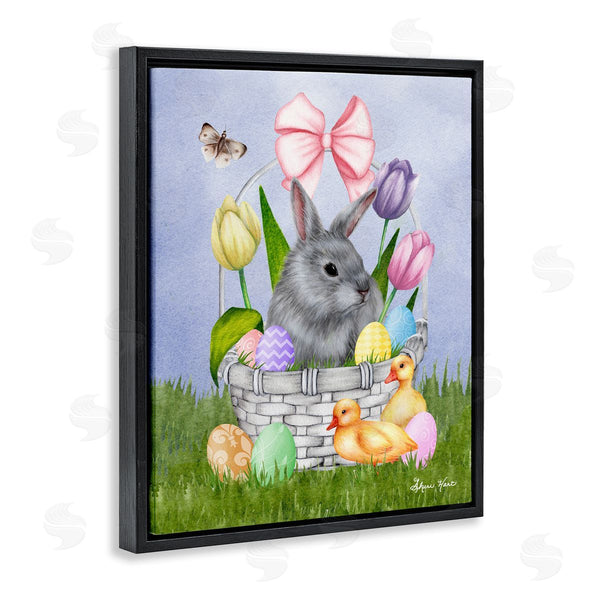 Stupell Industries Sheri Hart | Pastel Bunny Rabbit Basket Easter Egg Baby Chicks Wall Art