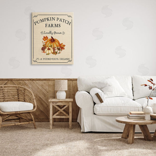 Stupell Industries Sheri Hart | Pumpkin Patch Farms Vintage Seasonal Autumn Sign Wall Art
