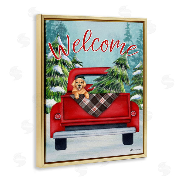 Stupell Industries Sheri Hart | Red Truck Christmas Pet Dog