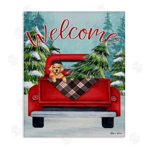 stupell industries Sheri Hart | Red Truck Christmas Pet Dog