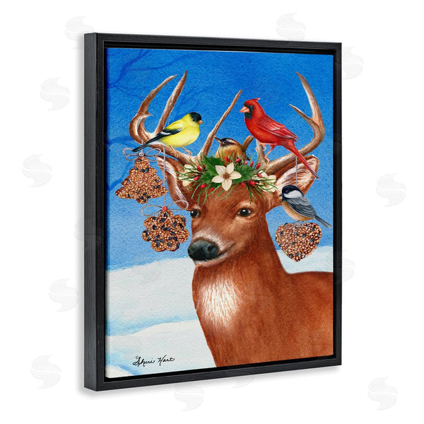 Stupell Industries Sheri Hart | Reindeer Antler Ornaments With Birds