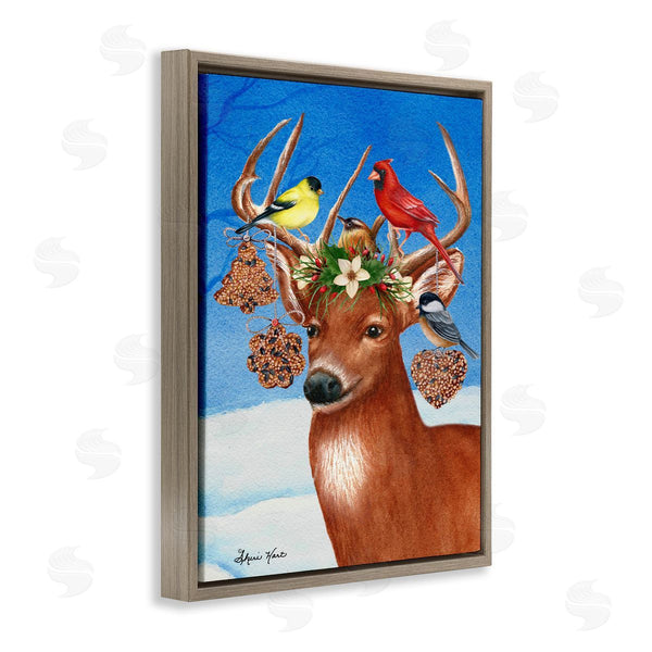 Stupell Industries Sheri Hart | Reindeer Antler Ornaments With Birds