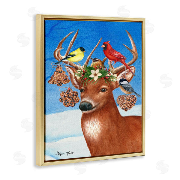Stupell Industries Sheri Hart | Reindeer Antler Ornaments With Birds