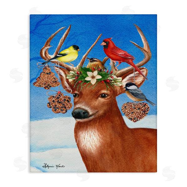 stupell industries Sheri Hart | Reindeer Antler Ornaments with Birds