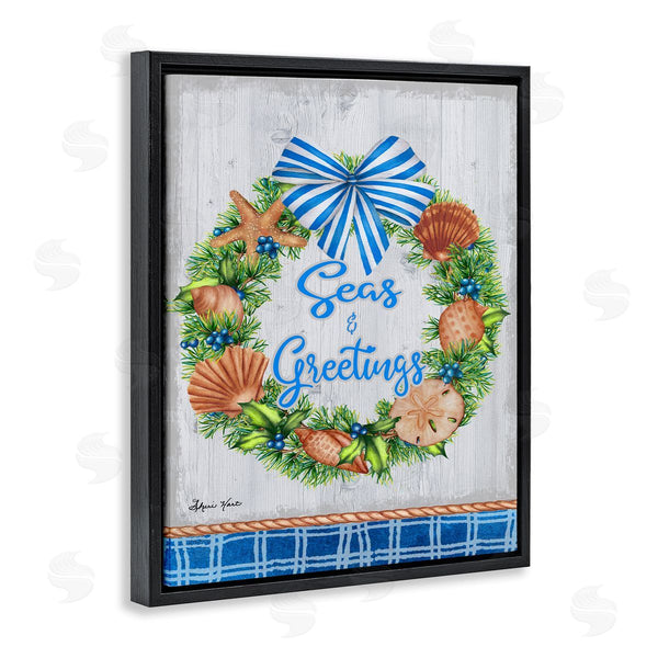 Stupell Industries Sheri Hart | Seas And Greetings Nautical Wreath