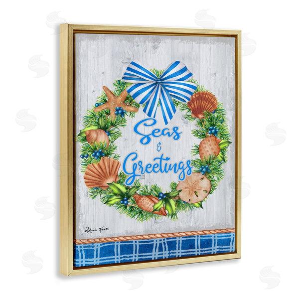 Stupell Industries Sheri Hart | Seas And Greetings Nautical Wreath