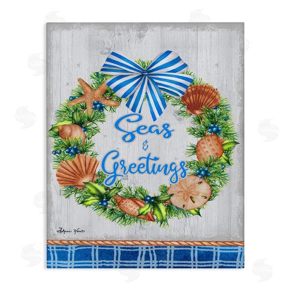 stupell industries Sheri Hart | Seas and Greetings Nautical Wreath