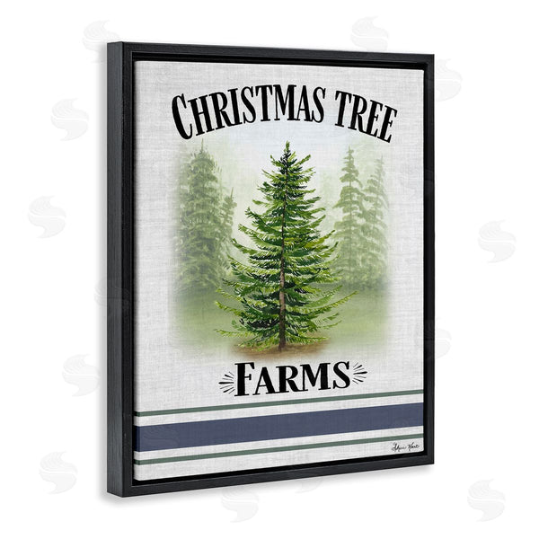 Stupell Industries Sheri Hart | Traditional Christmas Tree Blue Stripe