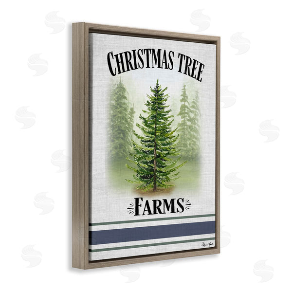 Stupell Industries Sheri Hart | Traditional Christmas Tree Blue Stripe