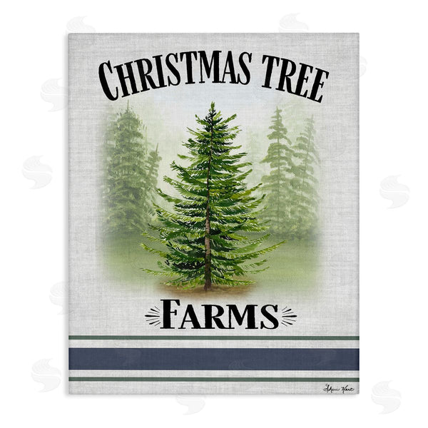stupell industries Sheri Hart | Traditional Christmas Tree Blue Stripe