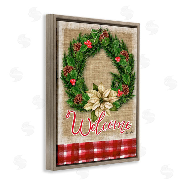 Stupell Industries Sheri Hart | Welcome Cottage Wreath Pinecones