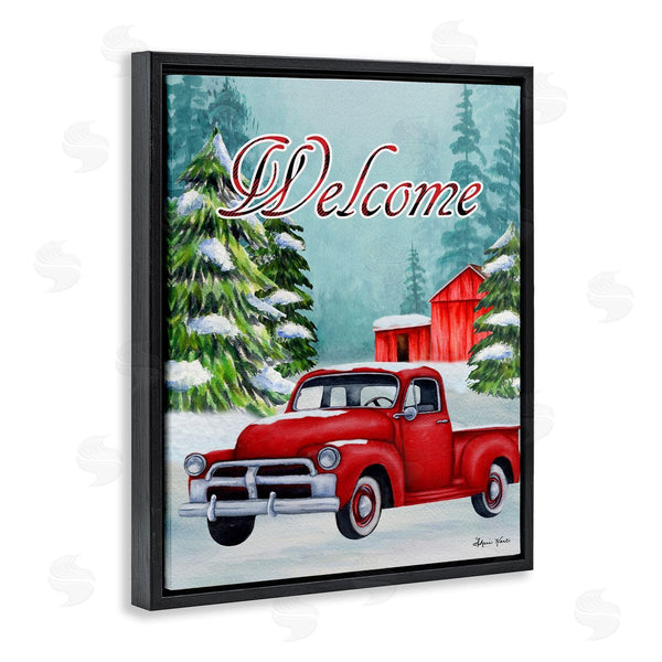 Stupell Industries Sheri Hart | Winter Welcome Red Truck Sign