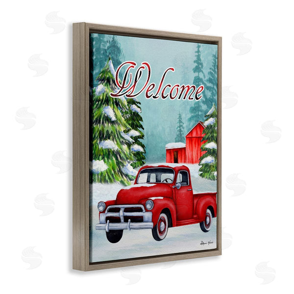 Stupell Industries Sheri Hart | Winter Welcome Red Truck Sign