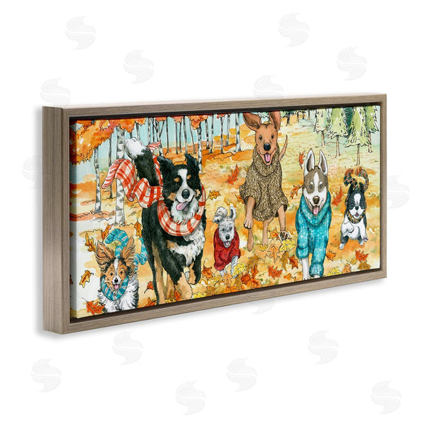 Stupell Industries Sherri Buck Baldwin | Autumn Dog Park Animals Running Wall Art