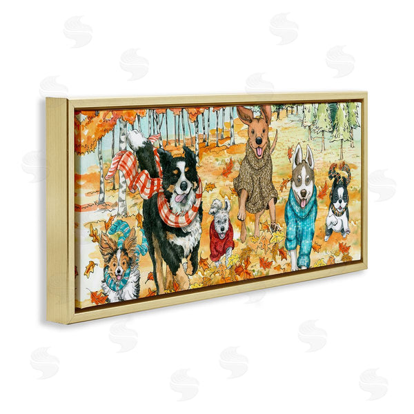 Stupell Industries Sherri Buck Baldwin | Autumn Dog Park Animals Running Wall Art