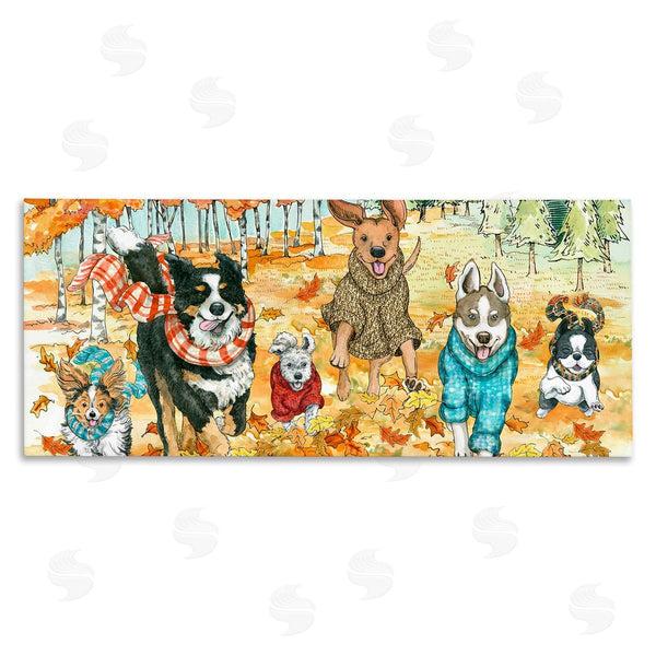 stupell industries Sherri Buck Baldwin | Autumn Dog Park Animals Running Wall Art