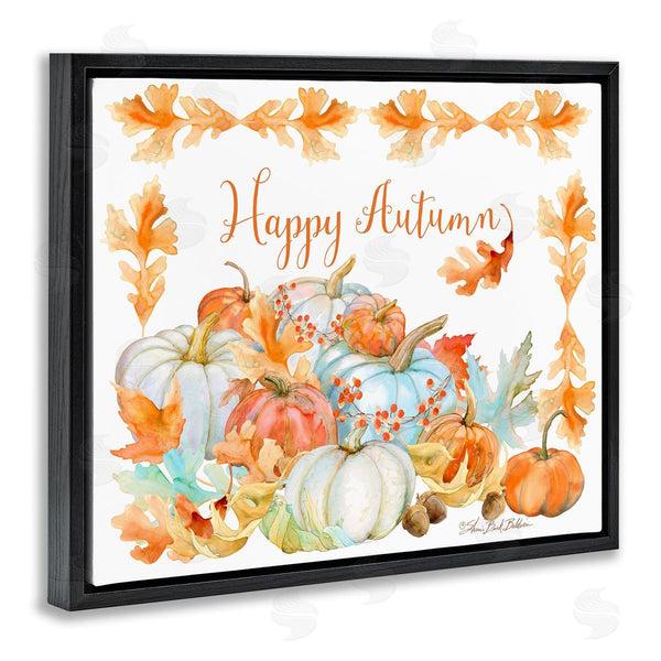 Stupell Industries Sherri Buck Baldwin | Happy Autumn Pumpkin Harvest Foliage Border