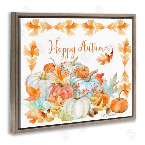 Stupell Industries Sherri Buck Baldwin | Happy Autumn Pumpkin Harvest Foliage Border