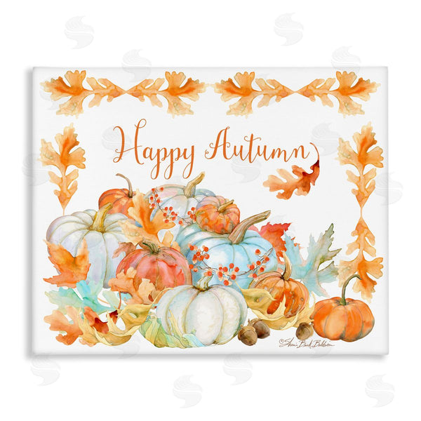 stupell industries Sherri Buck Baldwin | Happy Autumn Pumpkin Harvest Foliage Border