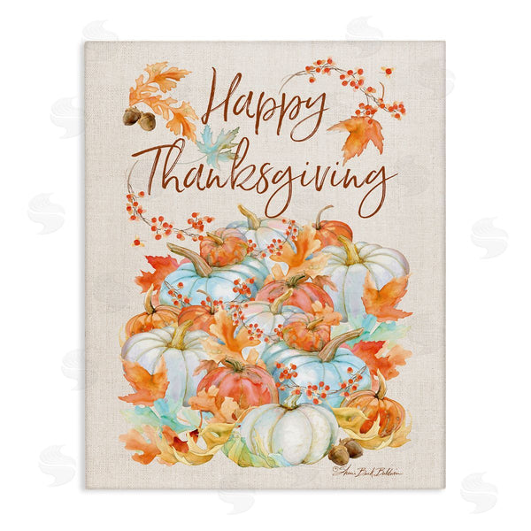stupell industries Sherri Buck Baldwin | Happy Thanksgiving White Autumn Pumpkins