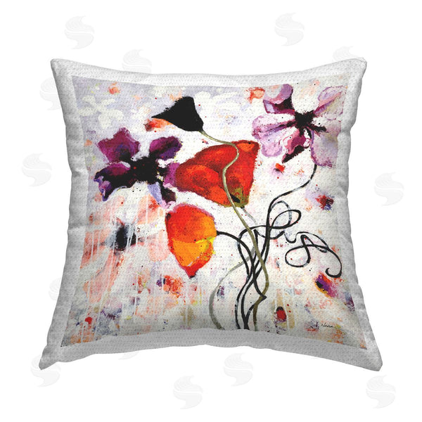 Stupell Industries Shirley Novak | Abstract Poppy Flower Printed Throw Pillow