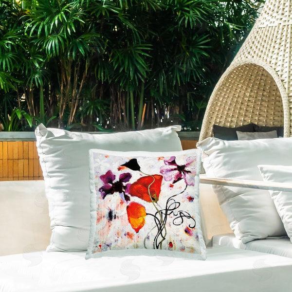 Stupell Industries Shirley Novak | Abstract Poppy Flower Printed Throw Pillow