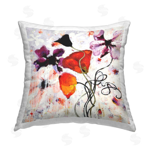 stupell industries Shirley Novak | Abstract Poppy Flower Printed Throw Pillow