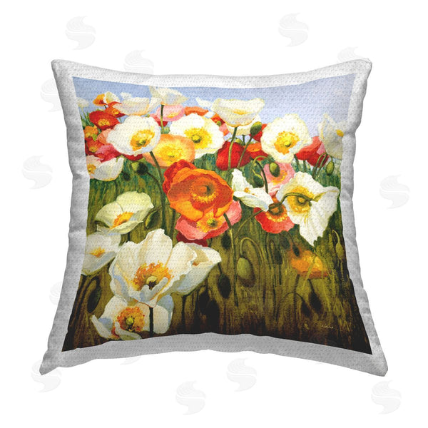 Stupell Industries Shirley Novak | Lush Poppy Meadow Printed Throw Pillow