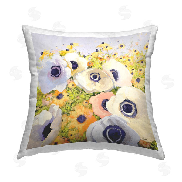 stupell industries Shirley Novak | Pastel Poppy Field Printed Throw Pillow