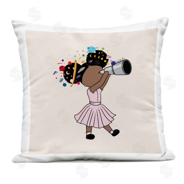 Stupell Industries Sierra Siler | Celeste Girl With Telescope Printed Throw Pillow