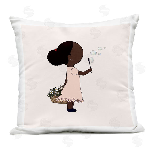 Stupell Industries Sierra Siler | Girl With Bubbles Printed Throw Pillow