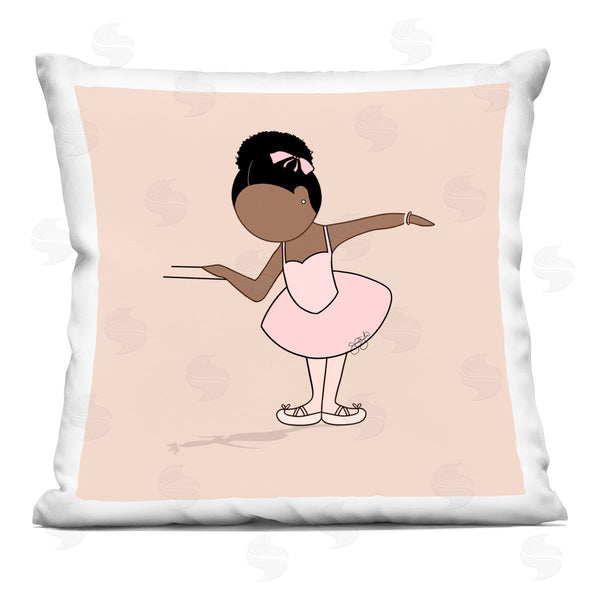 stupell industries Sierra Siler | Graceful Ballerina Portrait Printed Throw Pillow