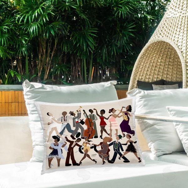 Stupell Industries Sierra Siler | Rhythm Jazz Dancers Printed Throw Pillow