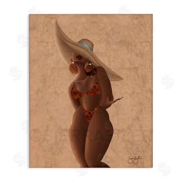 stupell industries Sierra Siler | Woman With Orange Bathing Suit