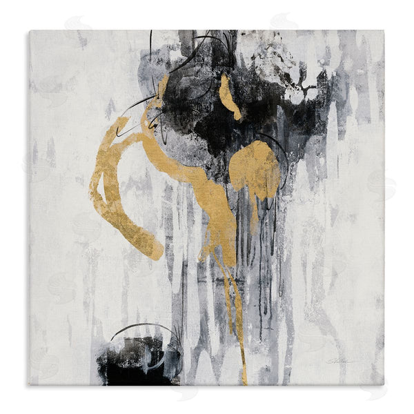 stupell industries Silvia Vassileva | Abstract Gold Black Rain Modern Distressed Design Wall Art