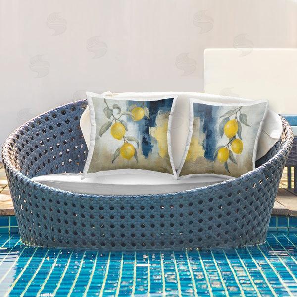 Stupell Industries Silvia Vassileva | Abstract Hanging Lemon Fruits Printed Throw Pillow Set